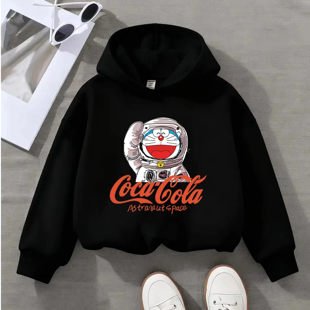 Coca-Cola Astronaut Space Doraemon Sudadera con capucha para niños Bandera de EE. UU. Sudadera para niños
