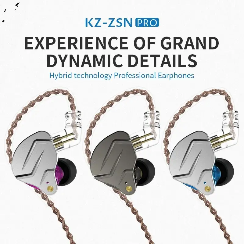 KZ ZSN PRO 1BA 1DD هايبرد درايف في الأذن سماعات هاي فاي معدن باس سماعة أذن رياضية موسيقى قابلة للاستبدال - 6