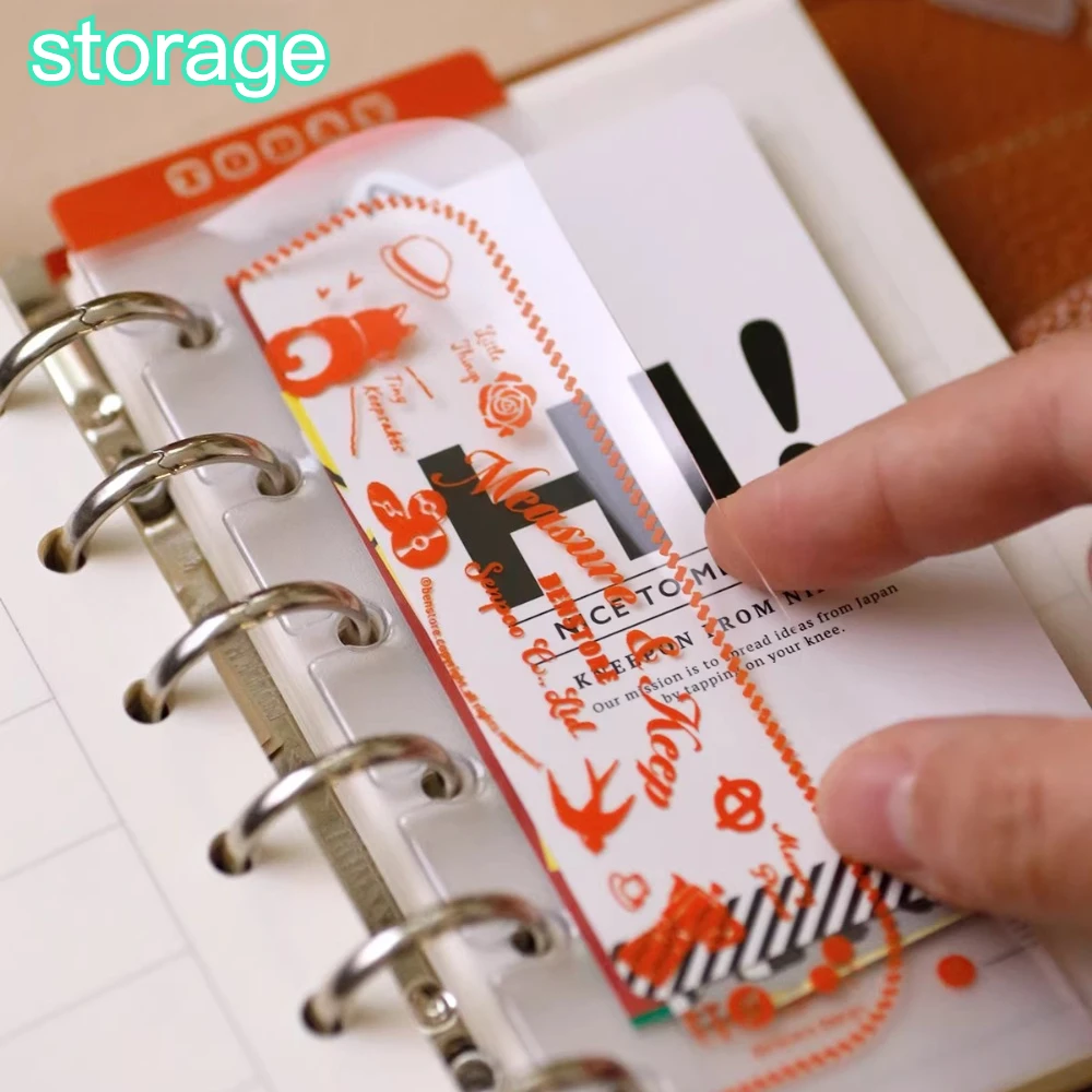 Fromthenon A5A6A7M5 Binder Frosted PVC Vintage Flexible Ruler Planner Index Divider Bookmark Multi-Function DIY Stationery