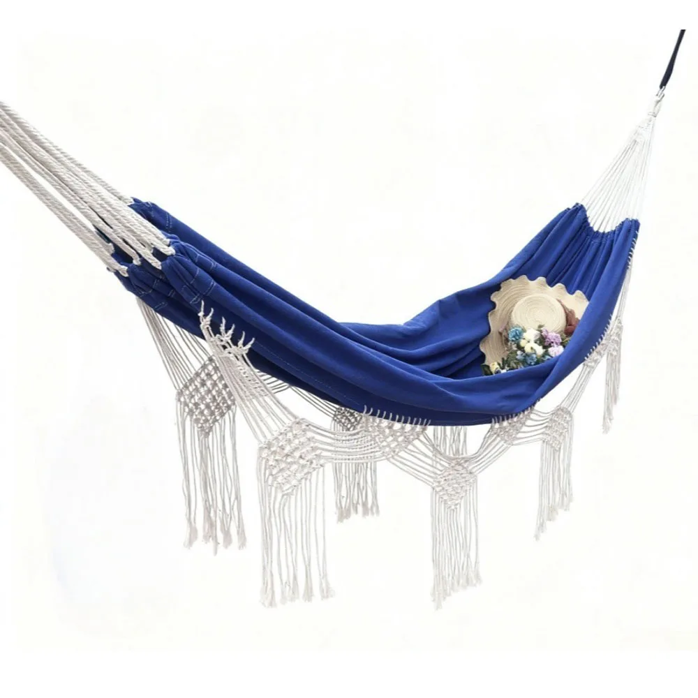 Outdoor camping hammock - Beach widened double swinging hammock - Bohemian style travel suspended swing hammock