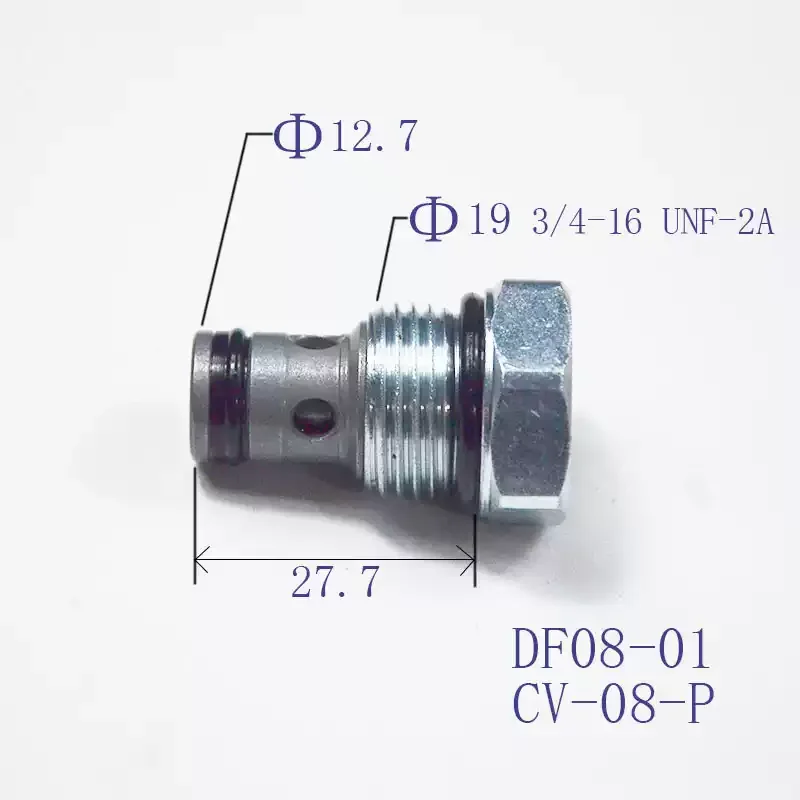 Hydraulic threaded cartridge DF08-01/CV08 pressure check valve
