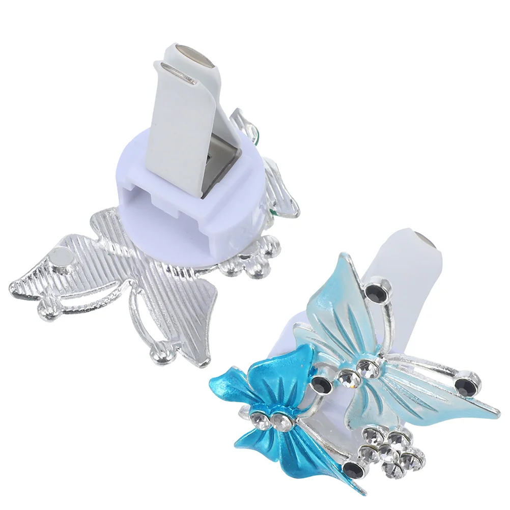 

2pcs Butterfly Car Air Vent Clips Decoration Rhinestone Car Perfume Clip Aromatherapy Diffuser Accessories For Women Auto