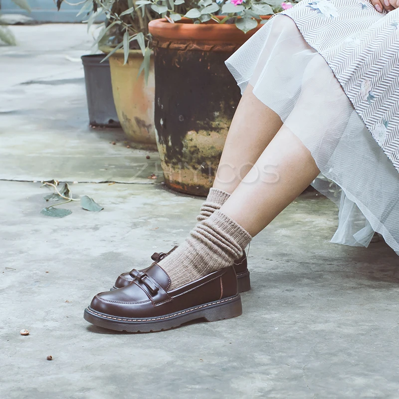 Chaussures d'étudiant Vintage de Style japonais, chaussures d'uniforme JK pour filles, chaussures Lolita Cosplay à plateforme, taille 35-40, nouvelle collection