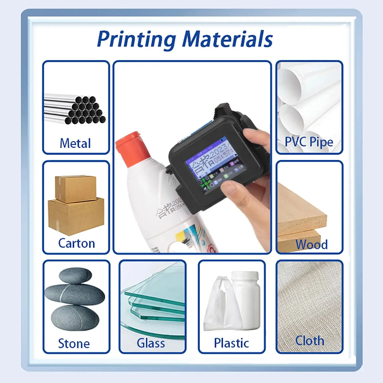 Imagem -05 - Dcode-mini Portátil Inkjet Impressora Térmica Handy Texto qr Código de Barras Lote Número Imagem Logotipo Data Etiqueta Coder Xmini 127 Milímetros