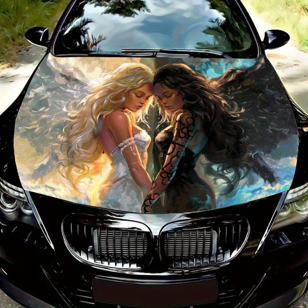 

Angels And Demons Car Hood Decal - Durable Vinyl Wrap Sticker With, Fits Most Vehicles, High-Quality Outdoor Vinyl Material, Eas