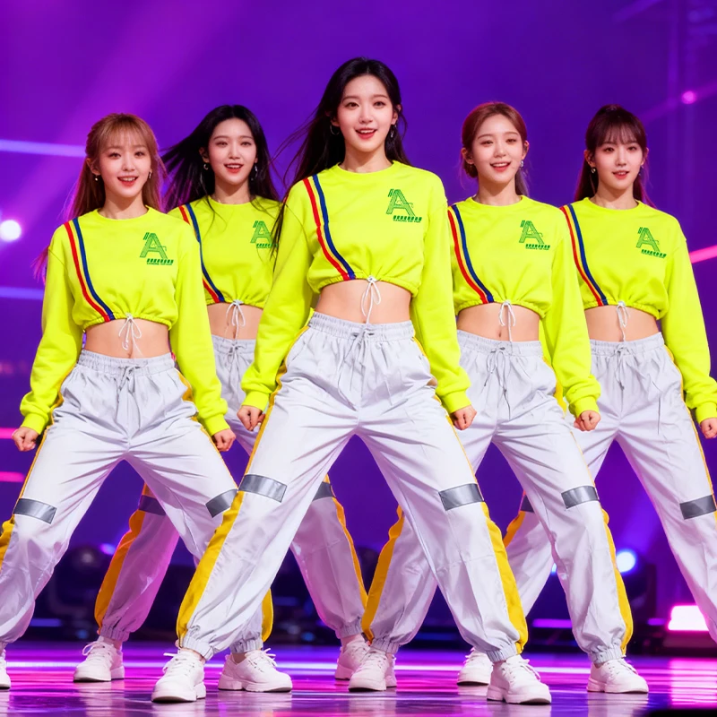 

Костюм для джазовых танцев для взрослых и женщин, комплект одежды для гимнастики, черлидинга, комплект из хлопка и спандекса