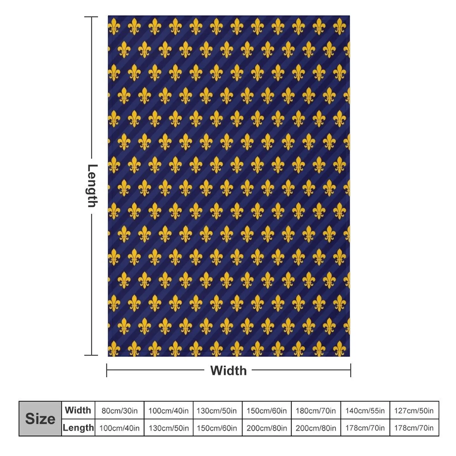 Fleur de Lys gold blue larger Throw Blanket Winter beds for babies Quilt Blankets