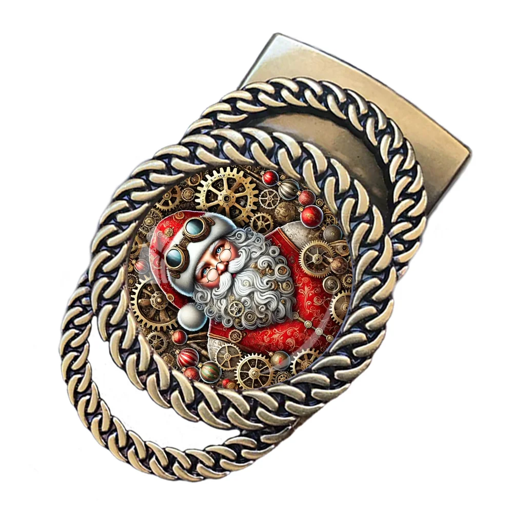 Steam mechanical Santa Claus automatic ratchet belt buckle fashion personalized waist accessory Christmas holiday gift for frien