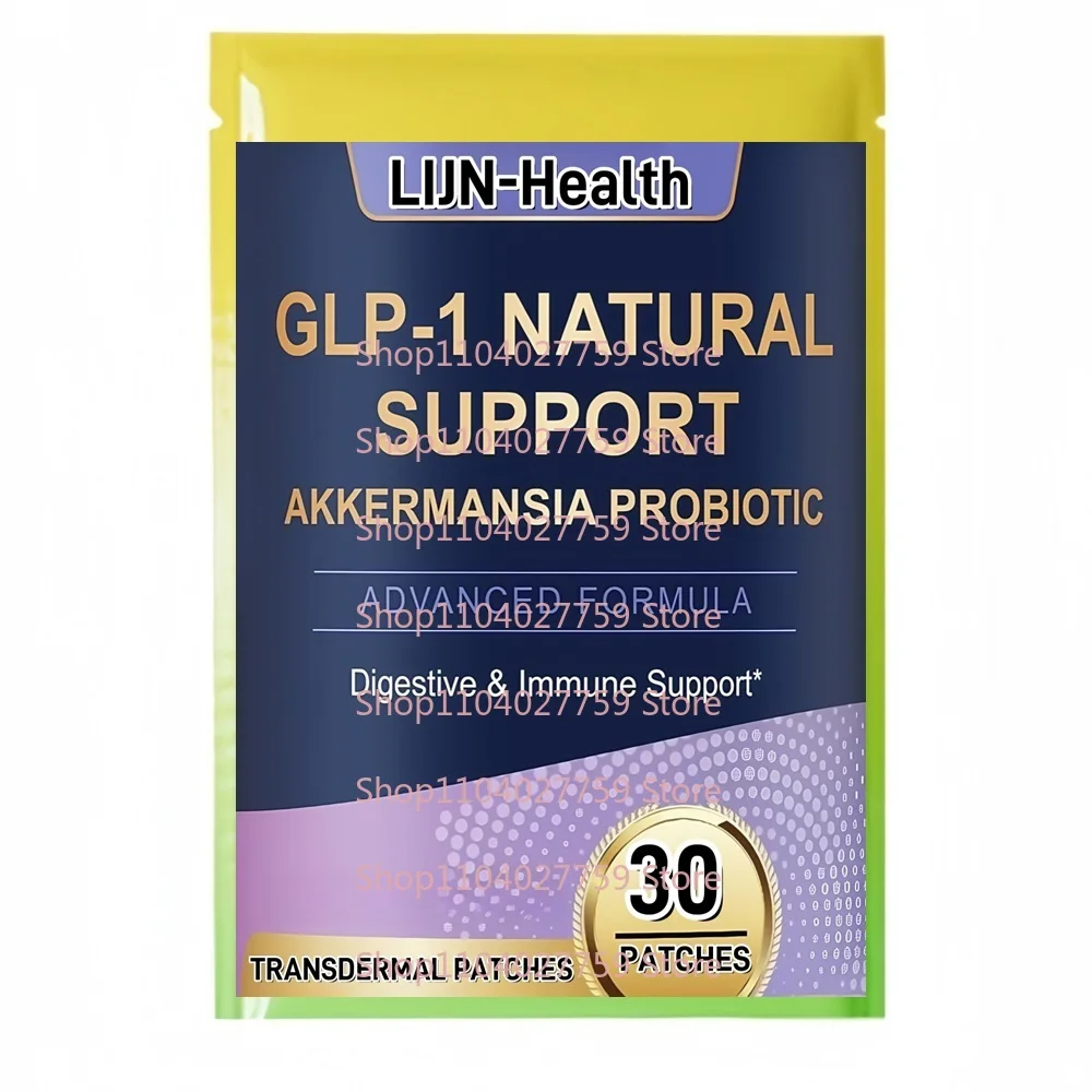 30 Patches GLP-1 Patches Transdermicos com Probiótico Akkermansia para Melhoria de Saúde intestinal, Energia e Metabolismo