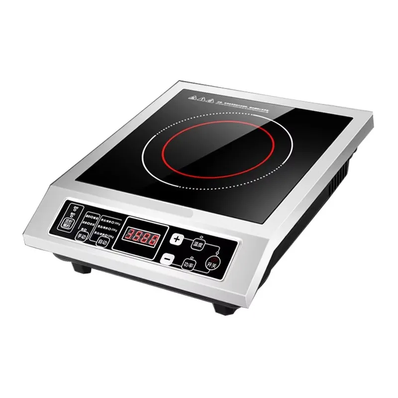 Frying Flat Commercial Induction Cooker Household Kitchen Use High Power Electric Stainless Steel Waterproof Toughened Glass