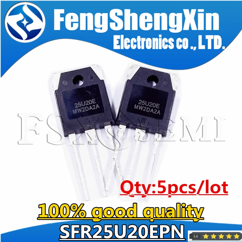 5pcs SFR25U20PN 25U20 SFR25U20EPN 25U20E  TO-3P Quick recovery diode inverter welder