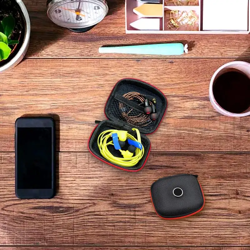 Earphone Storage Case Hard Protective EVA Travel Pouch Mini Cable Container Shock Absorption Electronics Storage Organizer