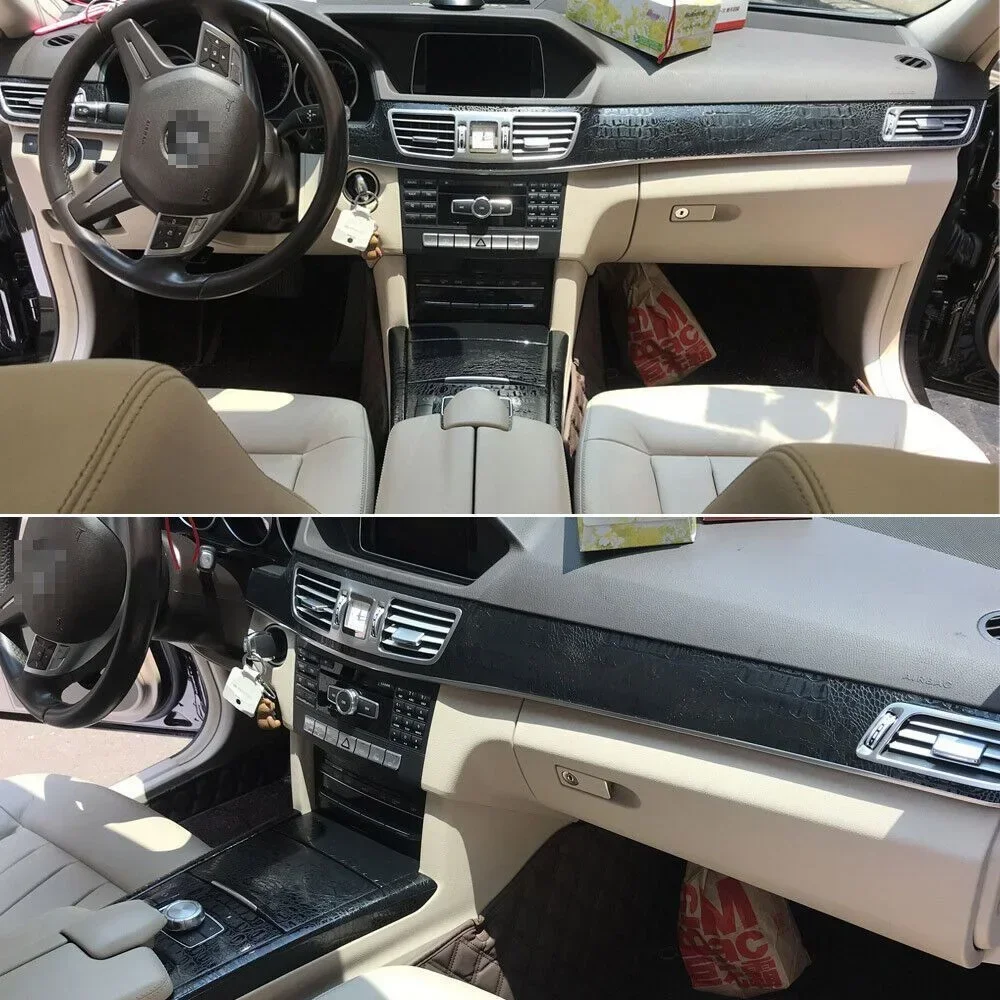 For Mercedes E Class W212 2014-2015Interior Central Control Panel Door Handle Carbon Fiber Sticker Decals Car styling Accessorie