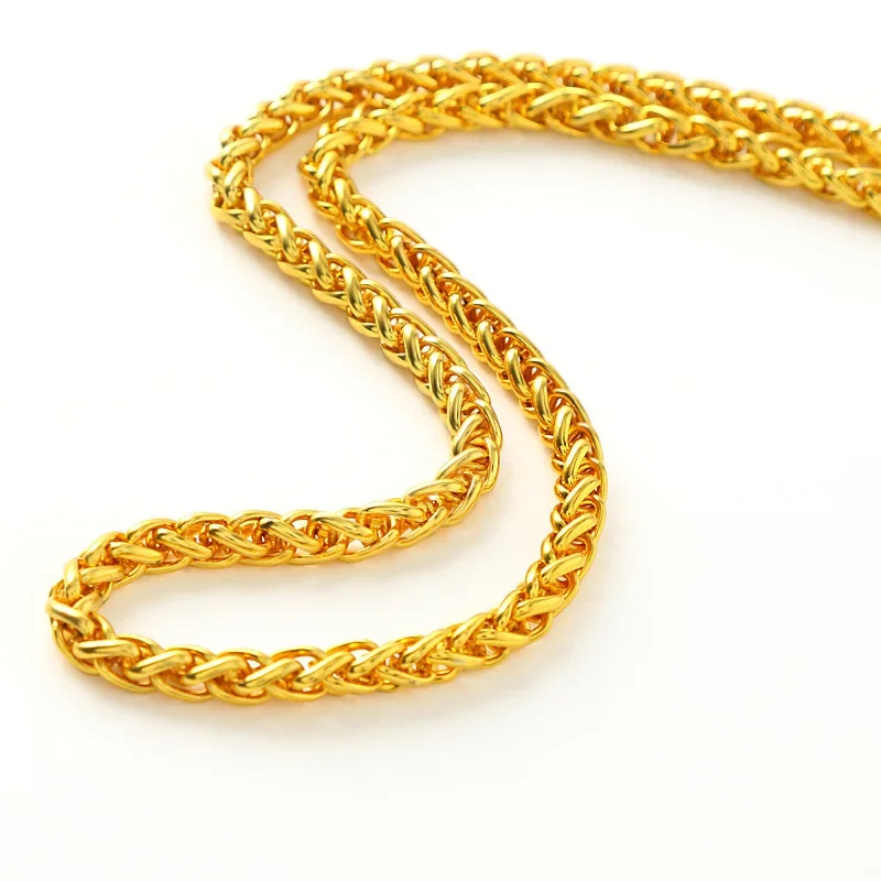 

Yellow Gold Color Dragon Head Rope Necklace For Men Vietnamese Gold Neck Chain Necklace Wedding Engagement Fine Jewelry