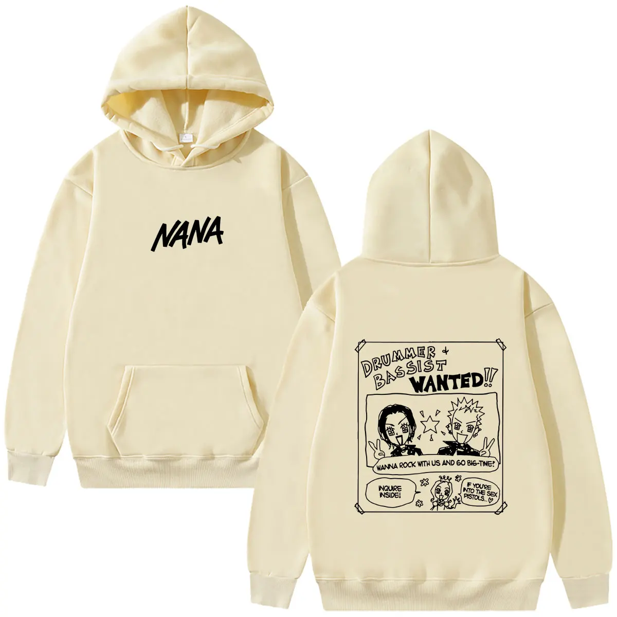 Japanese Anime Black Stones Ren Honjo Nana Merch Hoodie Men Women Manga Casual Hoodies Unisex Fashion Vintage Oversized Pullover - view 2