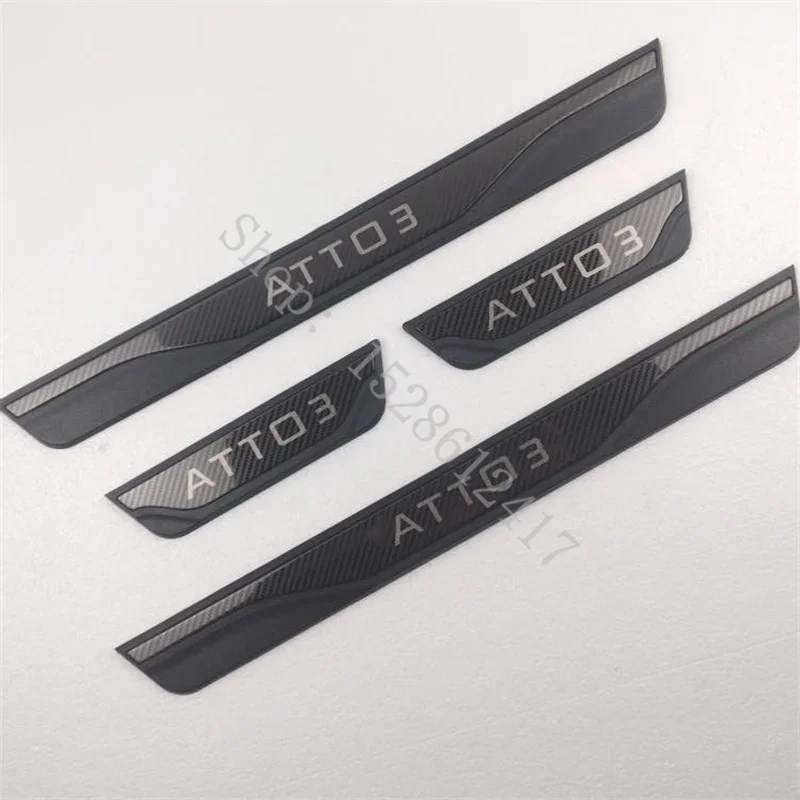 

For BYD ATTO 3 Atto 3 car styling 4pcs Welcome Pedal Car Scuff Plate Pedal Door Sill Pathway Auto Parts Accessories