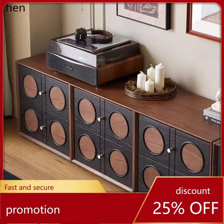 

ZML Solid Wood Bedroom Storage Combination Chest of Drawers Vintage Drawer-style Card Door Cabinet