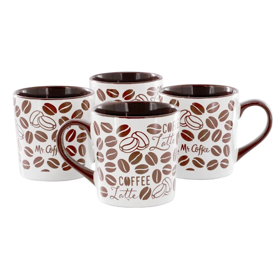 

Vintage Brew 4 Piece 18 Ounce Stoneware Mug Set in Brown