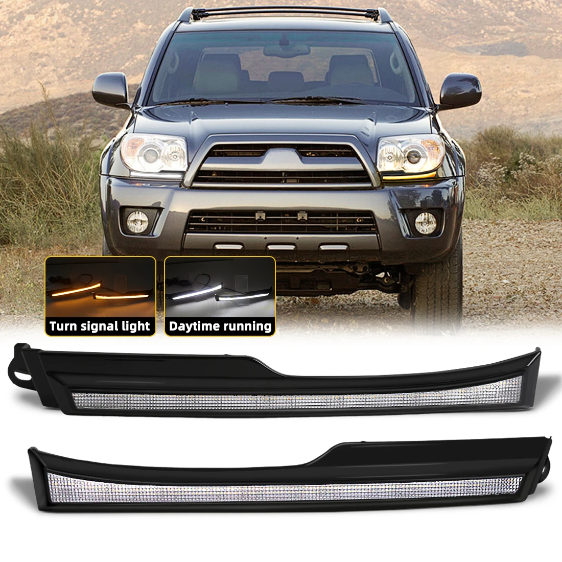 For Toyota 4Runner 4 Runner 2003 2004 2005 2006 2007 2008 2009 Daytime Running Lights LED DRL Start up Animation Turn Signal 12V