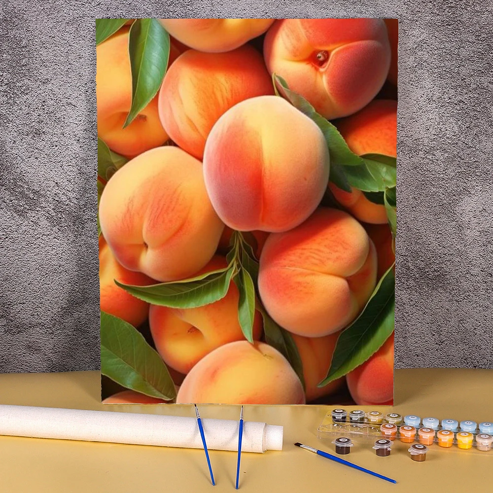 

Peach Picture Painting By Numbers Fruit Acrylic Paint On Canvas Drawing By Numbers Diy Gift Modern Wall Art Home Decor Kitchen