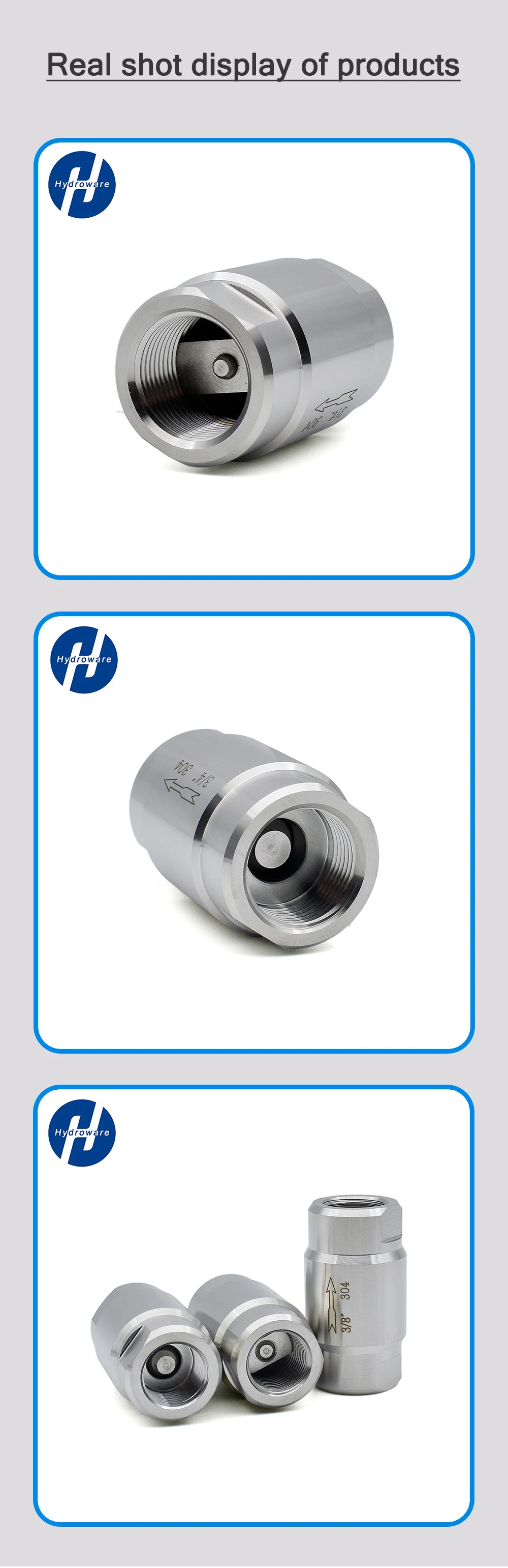 SS304 Hochdruck-Rückschlagventil mit Innengewinde 1/8"/1/4"/3/8"/1/2"/3/4"/1"/2" Hochtemperatur-Einwegventil für Kessel, Dampf und Wasserpumpen – Detail 3