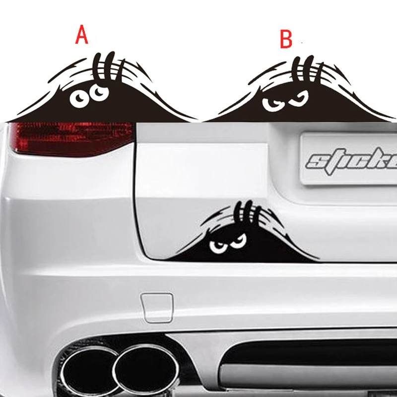 

Car Stickers Funny Creative 3D Big Eyes Car Decal Black Sticker Peeking Monster 19x7CM Auto Products Car Accessories