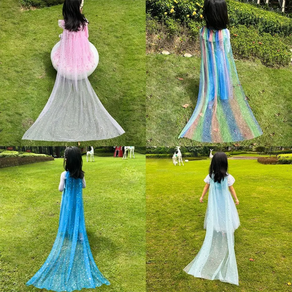 Nuove paillettes ragazze principessa mantello maglia dolce abito elegante mantello carino cosplay costume per bambini mantello accessorio per prestazioni