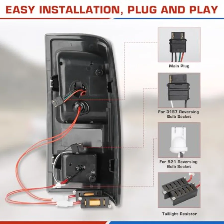 مجموعة الضوء الخلفي LED الخلفية لـ 20092018 دودج رام 1500 و 20102018 رام 2500 3500 شاحنات مع عدسة دخان كروم مصممة لـ F #3