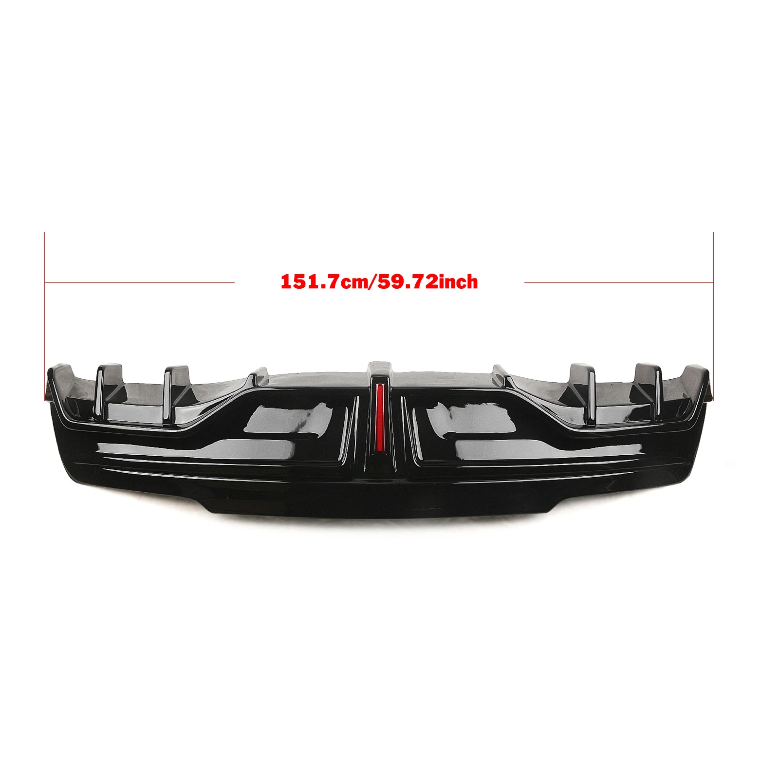 YOFER Exterior Rear Bumper Diffuser Lip Boot Spoiler Plate Splitter With Light For Tesla Model Y 2020-2024