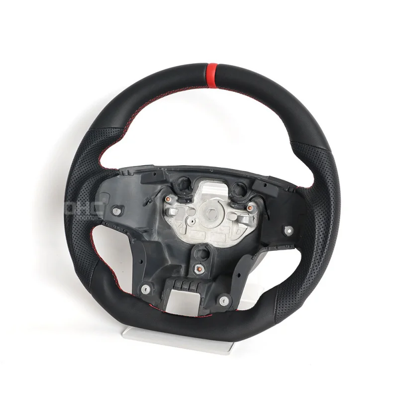 For  Ford Ranger 16-22Cross-border hot sale: Full leather sports D-type flat-bottom car steering wheel modification