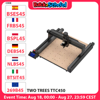 TWO TREES TTC450 CNC Router Machine, 80W Spindle Motor, 3-Axis Control, 0.1mm Dimensional Accuracy, 460*460*80mm