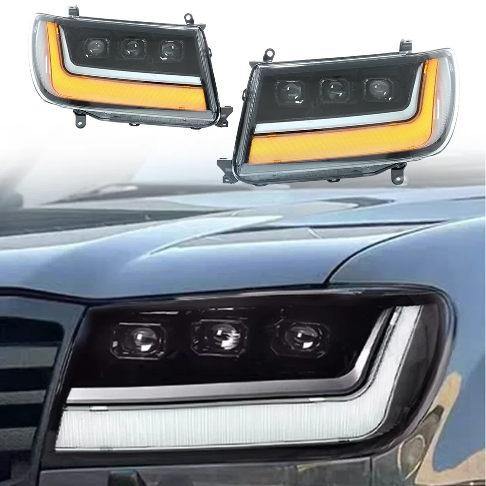 Headlight Assembly For Toyota Land Cruiser LC100 1998-2007 LED Dynamic turn signal, turn signal indicator, high beam light