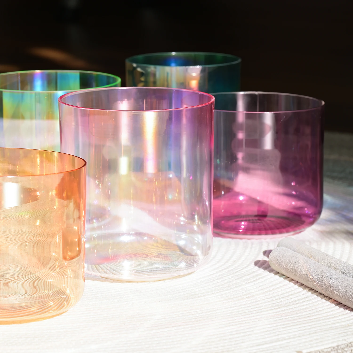 Romantic Quartz Crystal Singing Bowl Alchemy Bowls Clear Cosmic Sound For Healing Instrument Colorful Cosmic