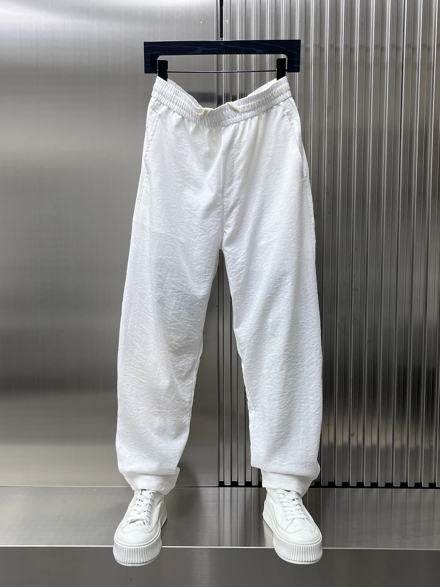 

Summer Thin Ice Silk Drapey Straight Leg Casual Pants Versatile Men's Faionable Youthful Long Trousers Breathable Loose Fit