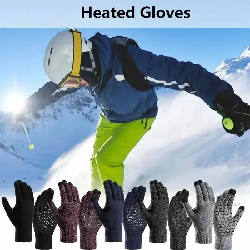 Winter Motorcycle Gloves Guante Heating Gloves Hand Warmer Full Finger Glove Guantes Moto Non-slip Riding Gloves for Fishing