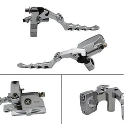 For 25/22mm Front Motorcycle Hydraulic Brake Pump Master Cylinder Left Right Disc Brake Lever Universal w/ Brake Switch M10