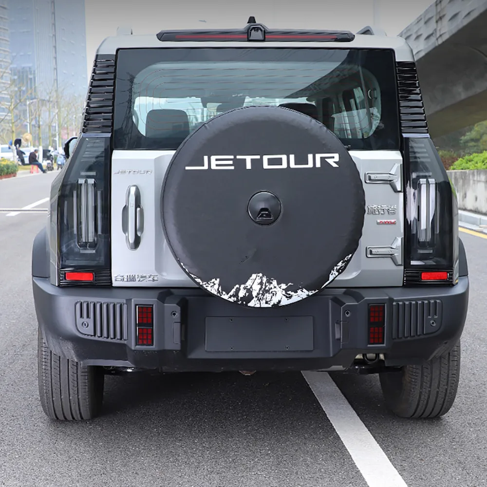 For Chery Jetour Traveler T2 Off-road 4x4 Vehicle 8AT Spare Tire Cover Modification Thickened Faux Leather Rear Cover Shell
