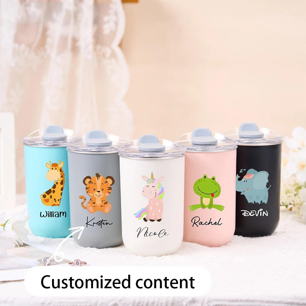 Personalized children's mugs, school water bottles with customized names, children's water bottles, cute Christmas gifts