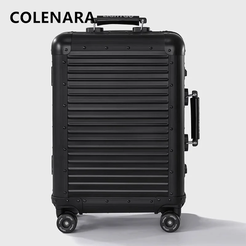 

COLENARA Luggage New Travel Bag 20"24 Inch Boarding Box All Aluminum Magnesium Alloy Trolley Case Men's Business Suitcase