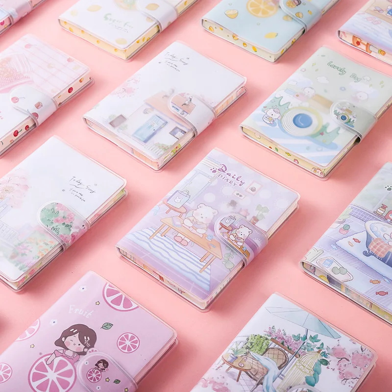 A7 Portable Pocket Book Mini Small Book Can Love Kawaii Carry-on Buckle Rubber Cover Notebook Girl Notepad Stationery Journal