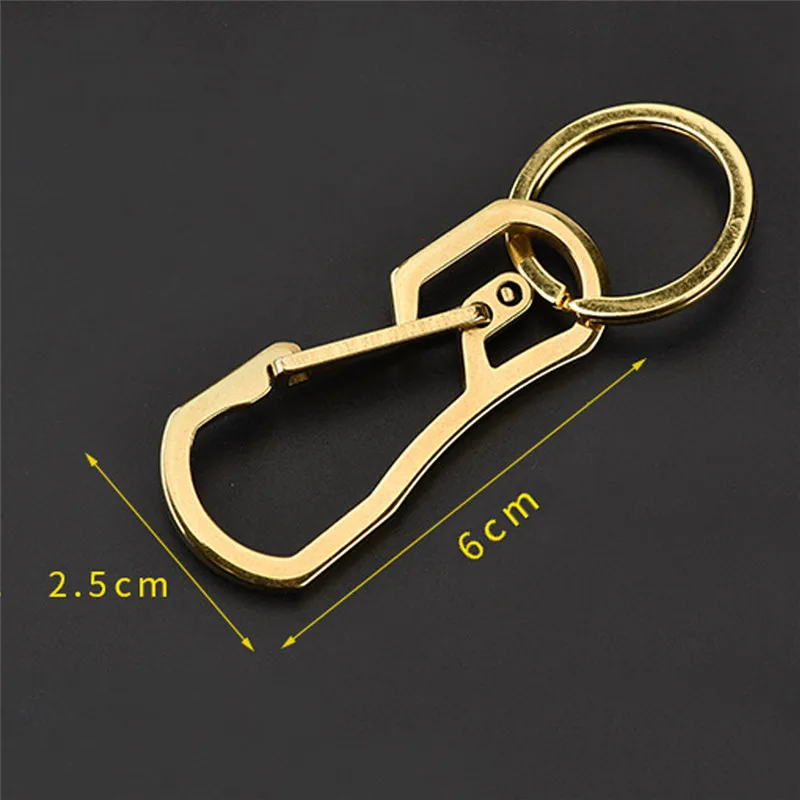 Stainless Steel Heavy Duty Carabiner Keychain EDC Quick Release Hooks With Key Ring Outdoor Traveling Camping Tool