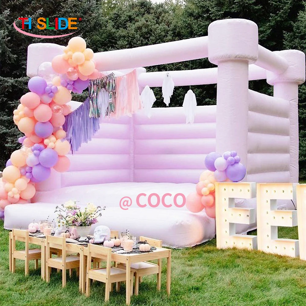 

13x13ft inflatable wedding bouncy house,beige color inflatable bouncy castle for wedding anniversary