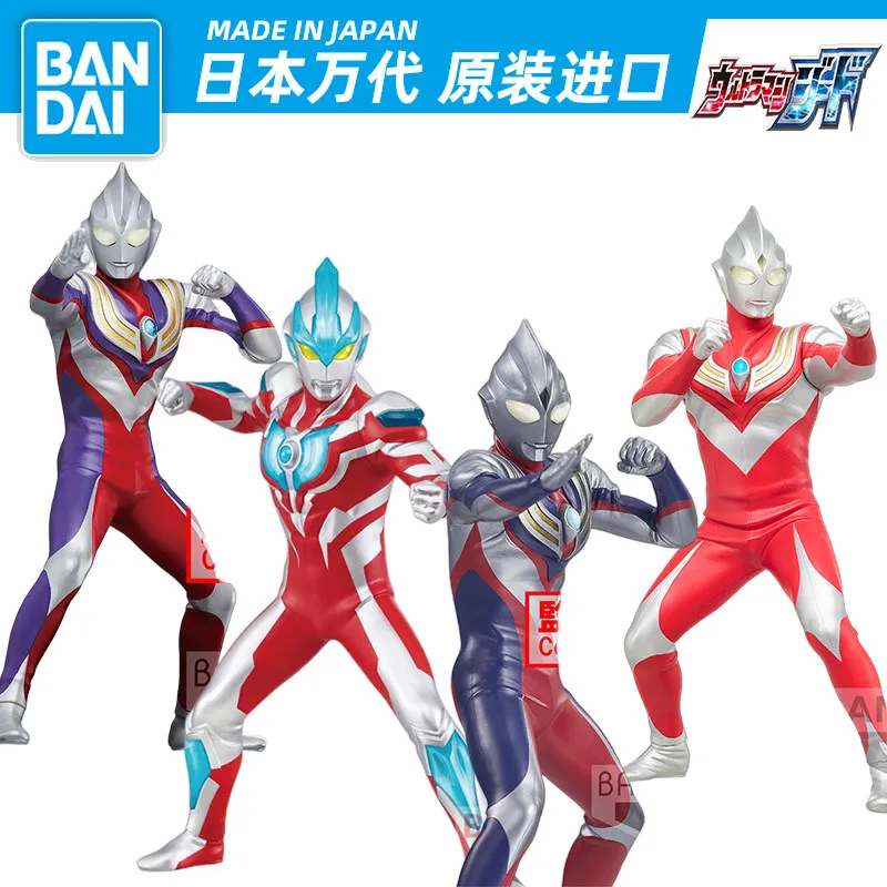 Figura Coleccionable de PVC de Bandai Banpresto, Estatua de Ultraman Tiga Zero Gaia Ginga, Modelo de Anime, Adorno de Escritorio