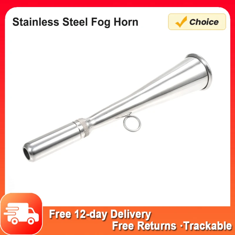 Stainless Steel Fog Horn Boat Foghorn Handheld Foghorn with Removable Mouthpiece for Yacht Marine Safety and Communication