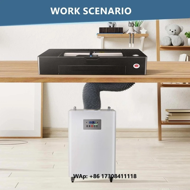350W Industrial Portable  Fume Extractor Hepa Air Purifier With Activated Carbon Filter to Collect Dust and Odor