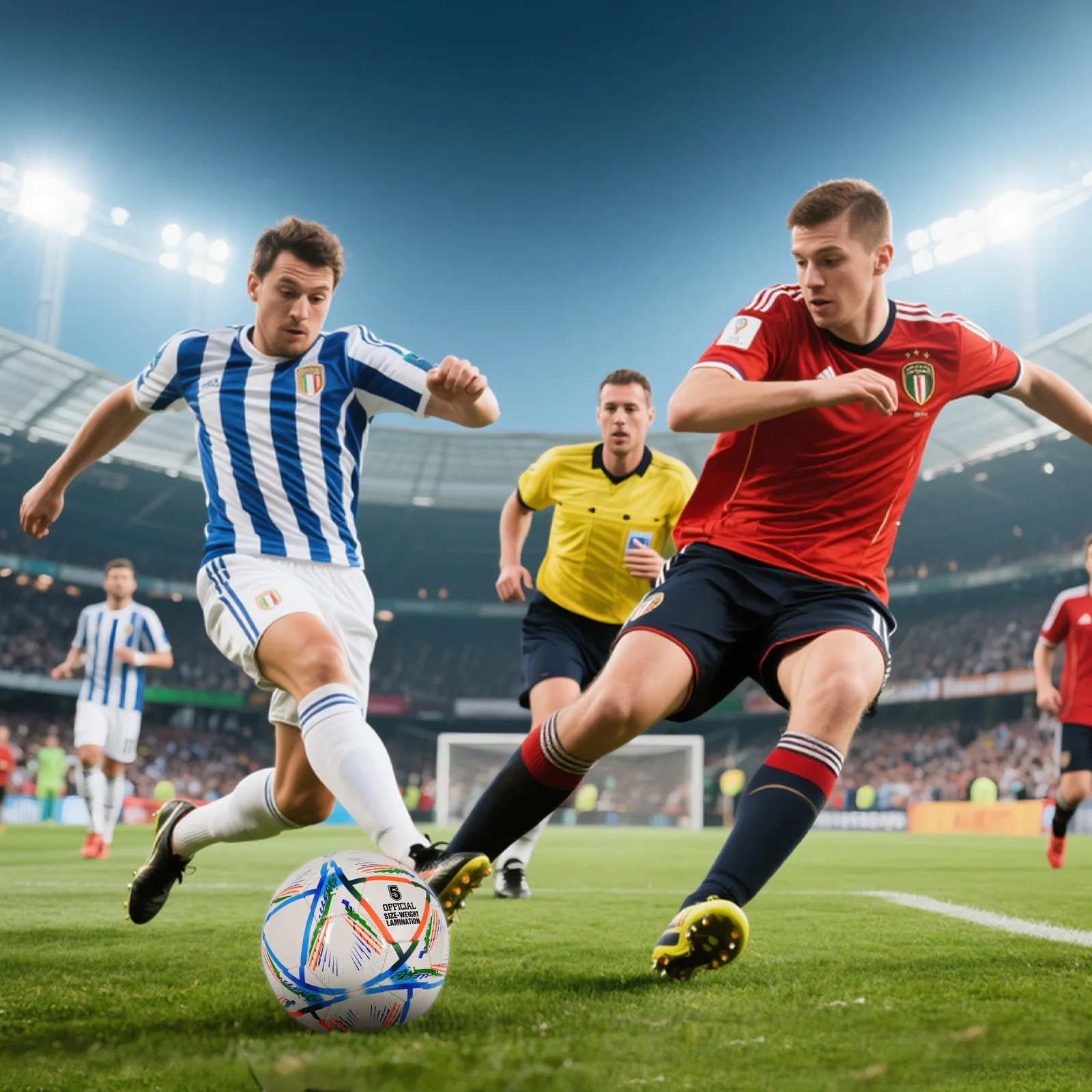 كرة قدم قياسية للشباب البالغين، كرات قدم احترافية للتدريب في الأماكن المغلقة والخارجية عالية الجودة من مادة البولي يوريثان مقاس 5