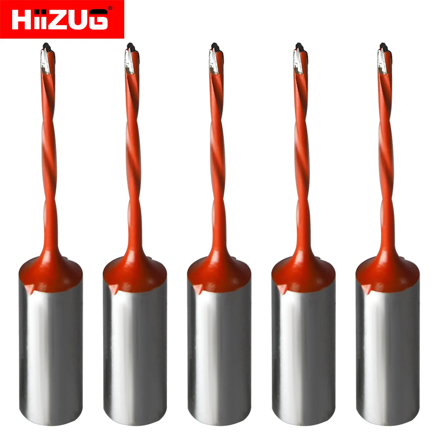 2.5x57mm Tungsten Carbide Tipped Drill Bit 10mm Shank, Woodworking TCT Drill Bits Right or Left for Wood Drilling 5Pcs/1Set