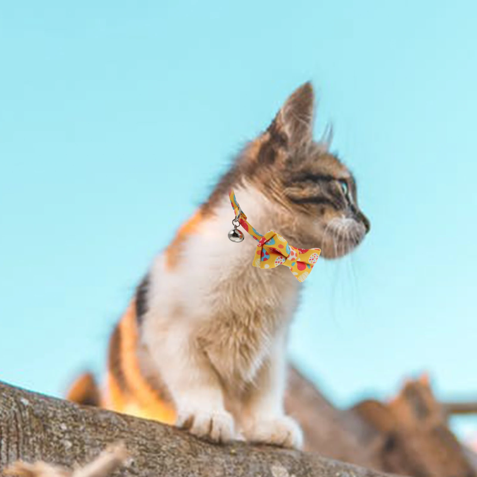

1pc Cat Collar Kitten Adjustable Bow Tie Bell Decor Pet Neckband Small Animals Safety Collar Puppy Accessory Pet Supplies