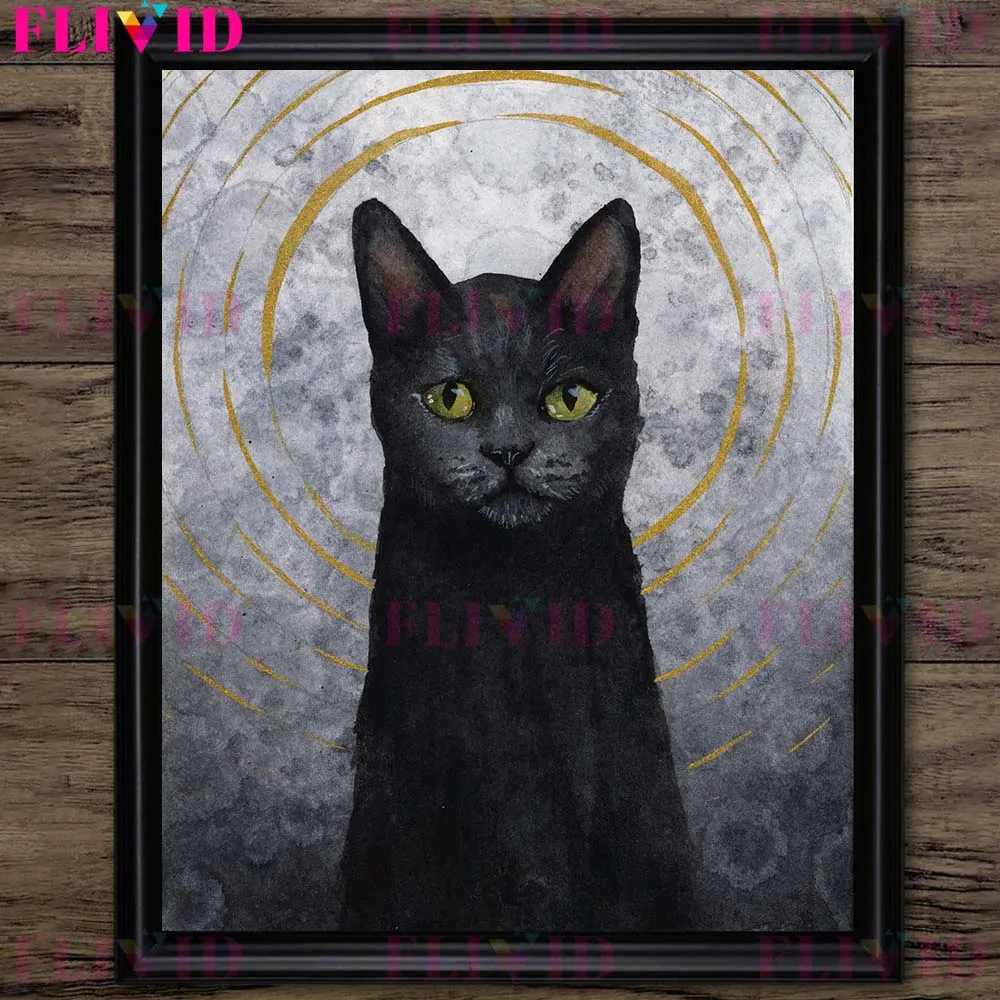 Skeleton Reaper & Black Cat Wizard Wall Art Witchcraft Animal Canvas Painting Raven Bat & Plague Doctor Art Poster Print Decor