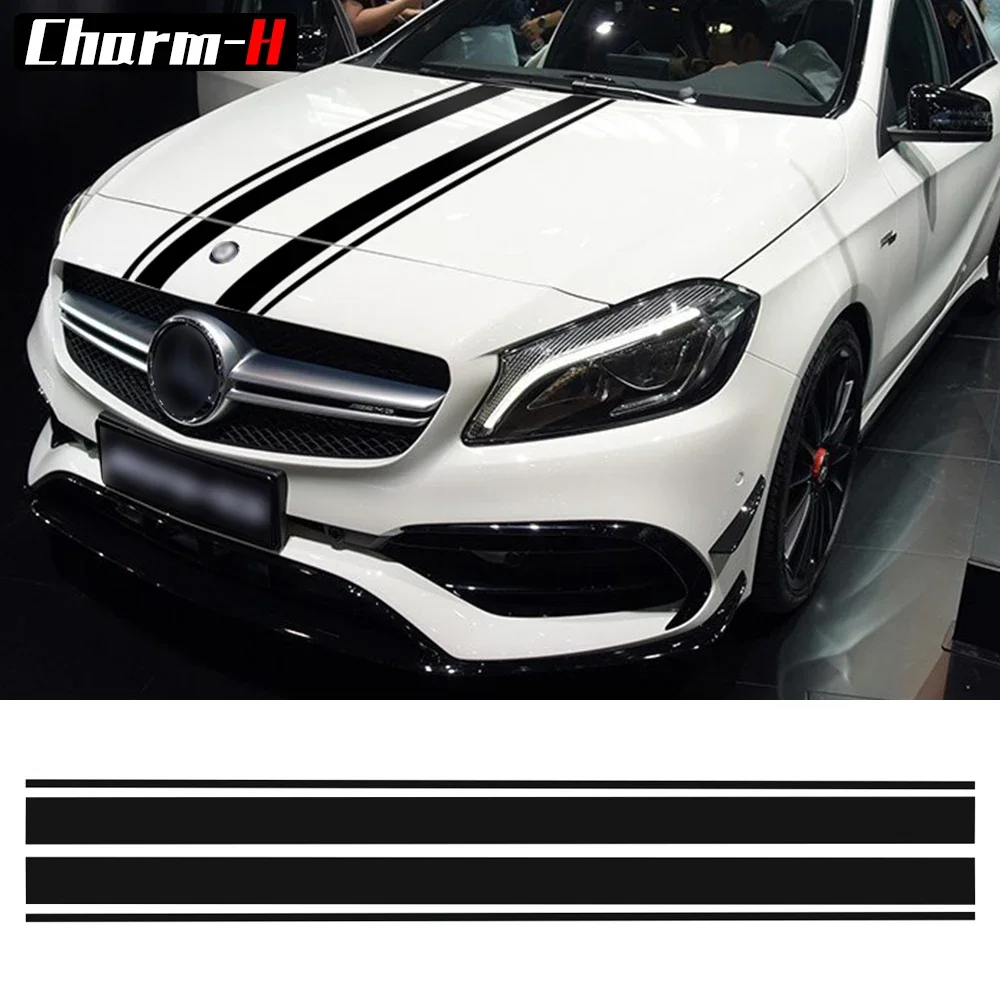 

Edition 1 Style Bonnet Stripes Hood Decal Engine Cover Stickers for Mercedes Benz A GLA GLC CLA 45 AMG W176 C117 W204 W205 C63